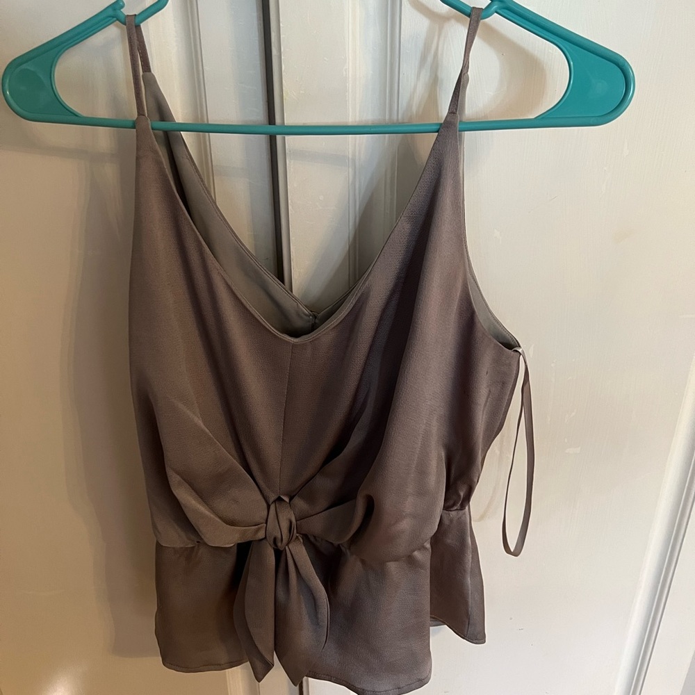 She and Sky silver/gray tank top with tie only worn once